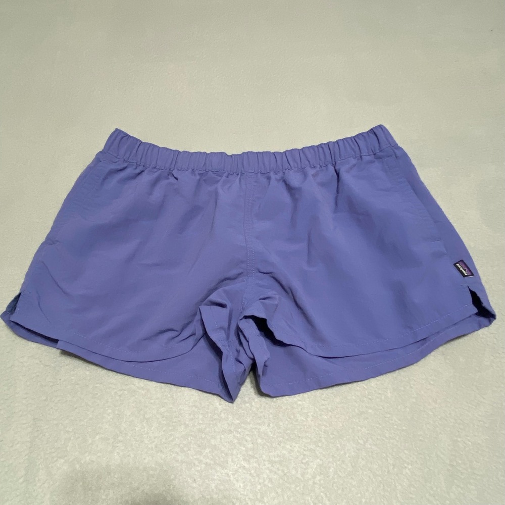 Patagonia Baggies Shorts Womens Large Purple Recycled Nylon 2.5 Inseam Hiking